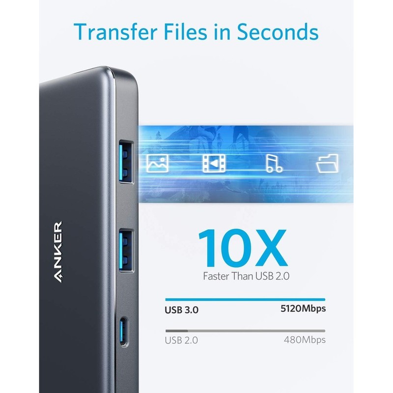 هاب 7 پورت انکر Anker USB C Hub 341 (7-in-1) 100W A83460A2