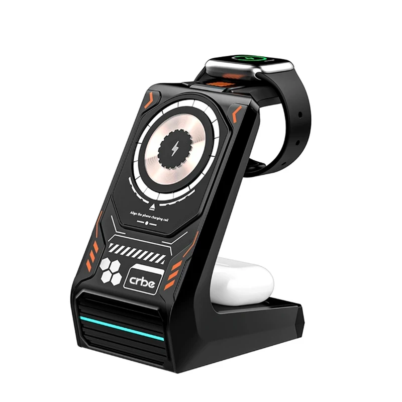 شارژر رومیزی بی سیم 15 وات کربی مدل W102 3IN1