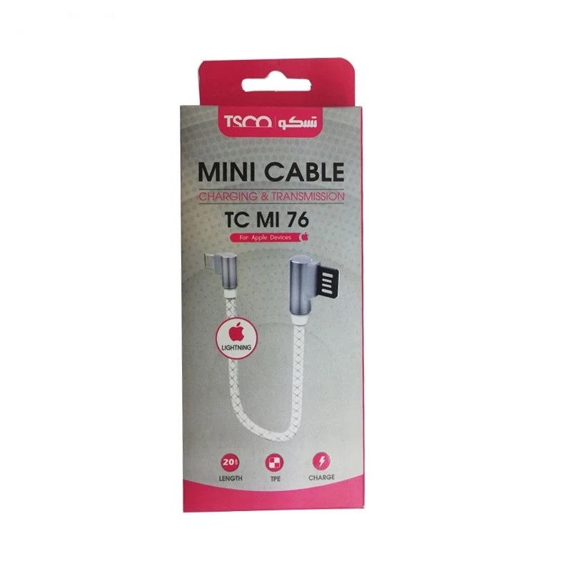 کابل تبدیل USB به لایتنینگ تسکو مدل TC MI76 طول 0.2 متر