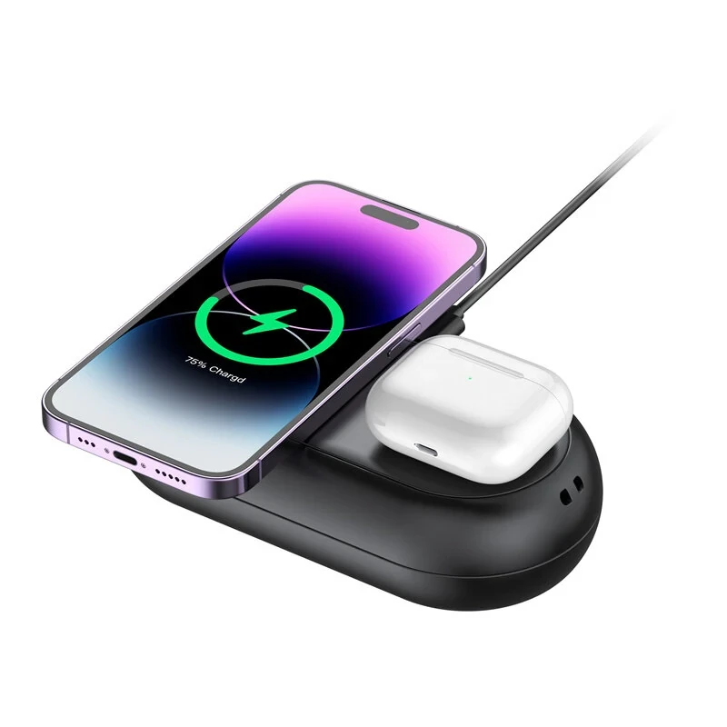 شارژر بی سیم بودی 15 وات سه کاره مدل Budi WL566B