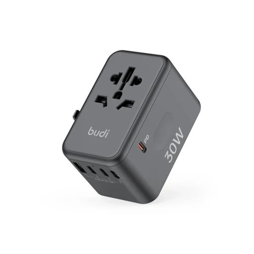 شارژر دیواری بودی مدل Budi AC355B30 با خروجی USB و USB-C با توان 30 وات