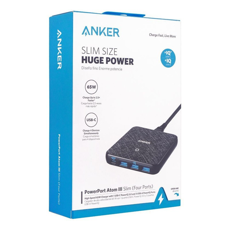 شارژر رومیزی و هاب 4 پورت 65 واتی انکر PowerPort Atom III Slim A2045