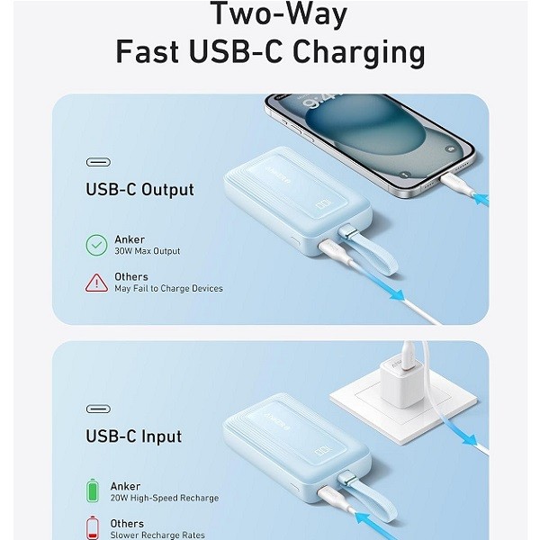 پاوربانک انکر مدل A1689 ظرفیت 20000 میلی آمپر ساعت