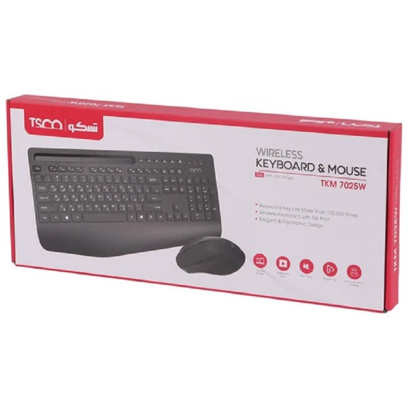 کیبورد و ماوس بی سیم تسکو TSCO TKM7025