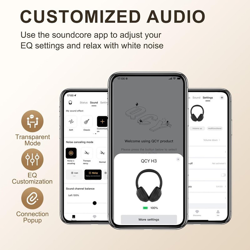 هدفون بلوتوثی بی سیم کیو سی وای QCY H3 ANC