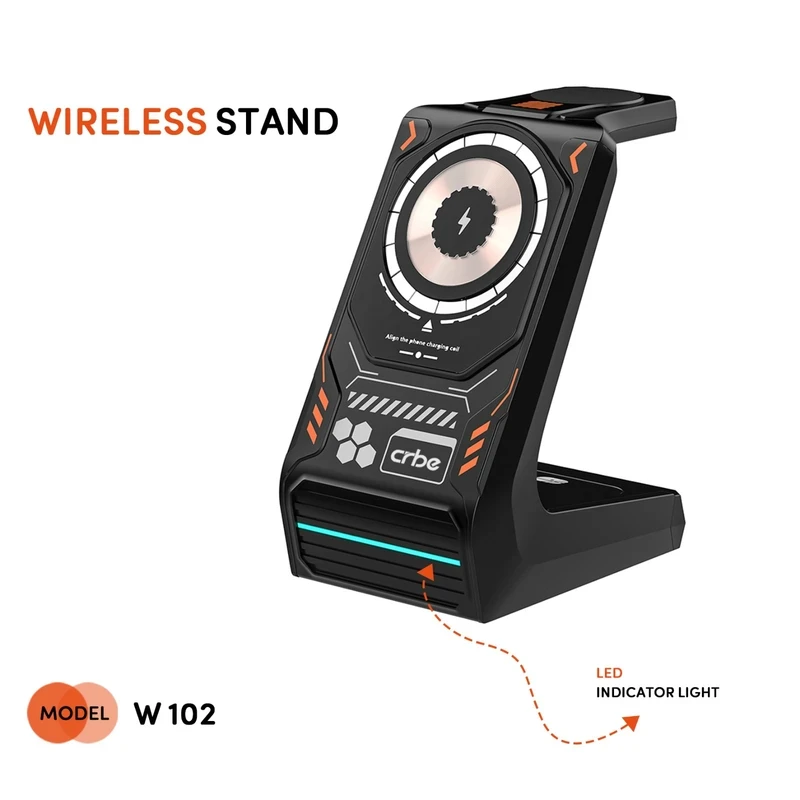 شارژر رومیزی بی سیم 15 وات کربی مدل W102 3IN1