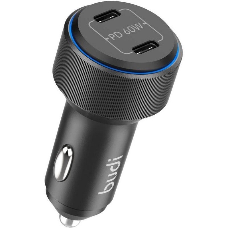 شارژر فندکی بودی مدل Budi CC632RB با خروجی USB-C و توان 60 وات