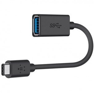 مبدل USB-C به USB-A  بلکین مدل F2CU036btBLK  طول 15 سانتی متر