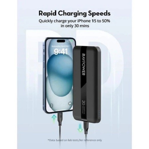 پاوربانک راوپاور  مدل Ravpower RP-PB1236 ظرفیت 10000 میلی‌آمپر ساعت و توان 20 وات