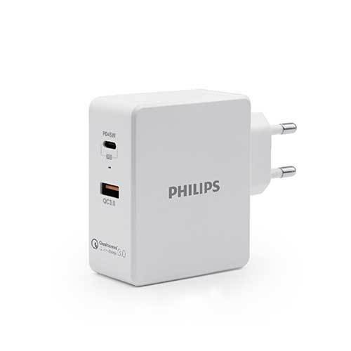 شارژر دیواری فیلیپس دو پورت DLP2509 45W