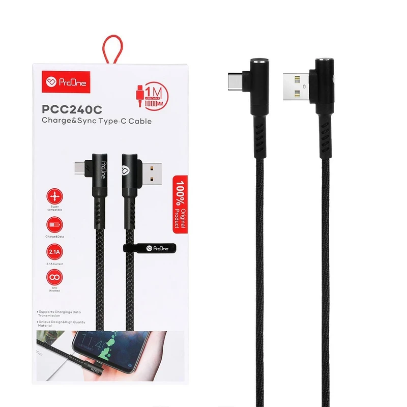 کابل تبدیل USB به USB-C پرووان مدل PCC 240C طول 1متر