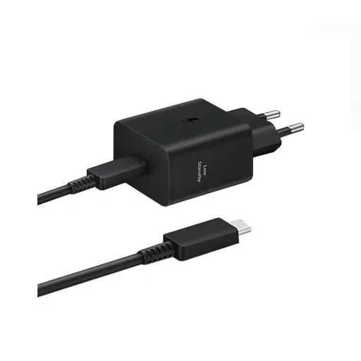 شارژر دیواری 45 وات سامسونگ مدل Samsung Power Adapter Low Standby EP-T4511 دو پین به همراه کابل Type-C به Type-C طول 1.8 متر