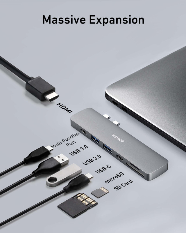 هاب 7 پورت انکر Anker 547 PowerExpand 7-in-2 USB-C A8371HA1