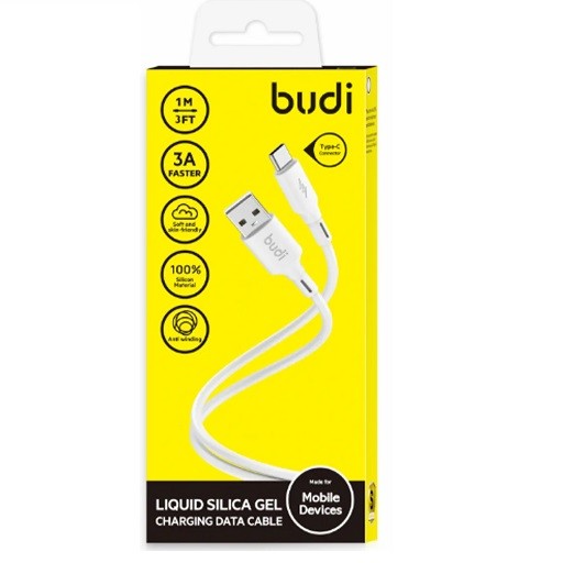 کابل شارژ ‌USB به ‌USB-C بودی مدل Budi DC256T10W طول 1 متر