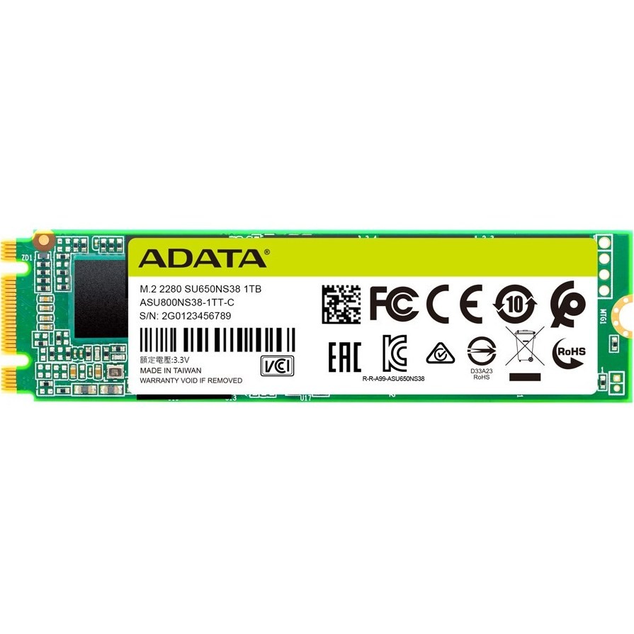حافظه SSD ای دیتا مدل ADATA SATA M2 2280 SU650 ظرفیت 256 گیگابایت