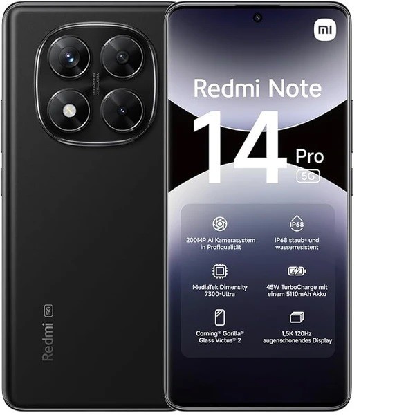 گوشی موبايل شیائومی مدل Redmi Note 14 Pro 5G دو سیم کارت ظرفیت 256 گیگابایت رم 12 گیگابایت