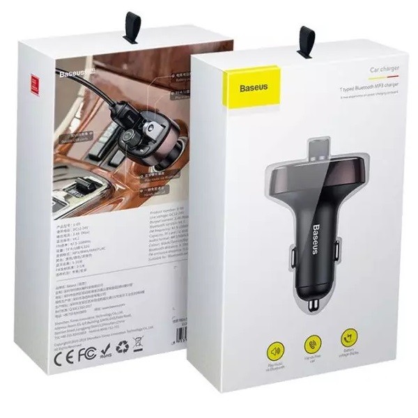 شارژر فندکی بیسوس با قابلیت پخش موسیقی و تماس مدل Baseus T Shaped S-09