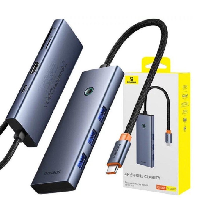 هاب 7 پورت باسئوس  Ultrajoy دارای USB A3*3+HDMI+PD+SD/TF