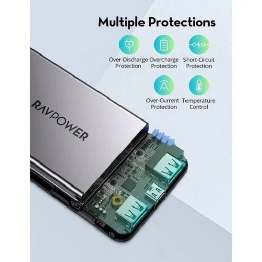 پاوربانک راوپاور مدل Ravpower RP-PB1235 ظرفیت 20000 میلی‌آمپر ساعت و توان 20 وات