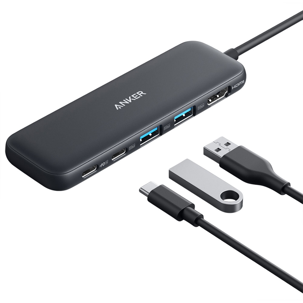 هاب ۵ پورت انکر Anker 332 USB-C A8355 Hub با کابل USB-C