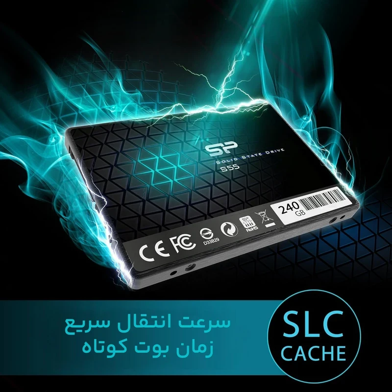 اس اس دی اینترنال SATA3.0 سیلیکون پاور مدل Slim S55 ظرفیت 240 گیگابایت