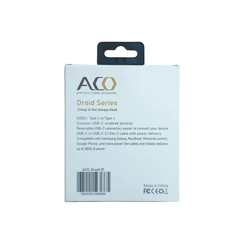 کابل تبدیل USB-C آکو مدل ACO Droid Series طول یک متر