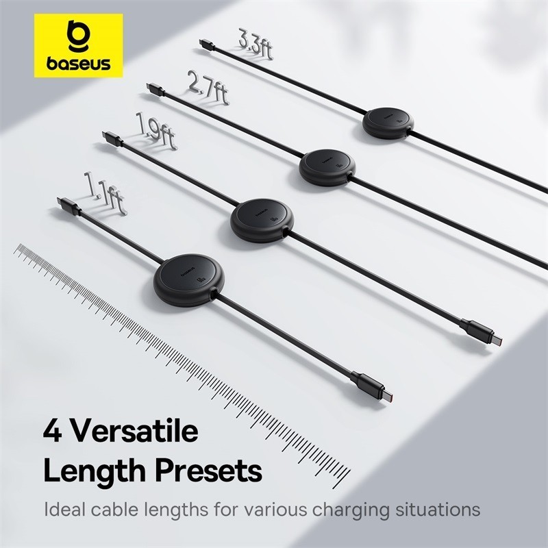 کابل تبدیل USB-C به USB-C بیسوس مدل Free2Pull Mini 60W طول 1 متر