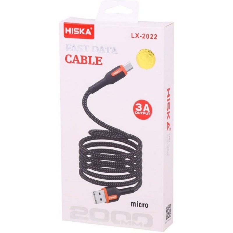 کابل شارژ USB به Micro Usb هیسکا مدل Hiska LX2022 با طول 2 متر