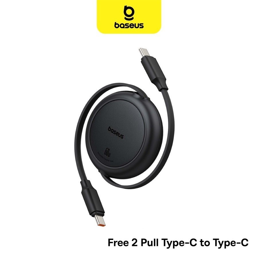 کابل تبدیل USB-C به USB-C بیسوس مدل Free2Pull Mini 60W طول 1 متر