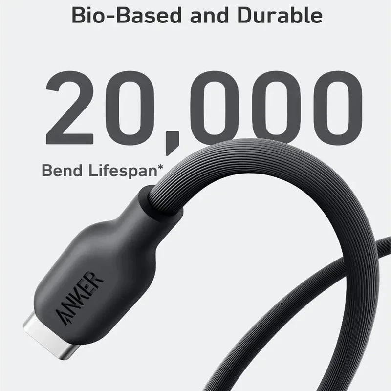 کابل شارژ USB-C به USB-C انکر مدل ANKER Bio-Based A80F1 طول 0.9 متر