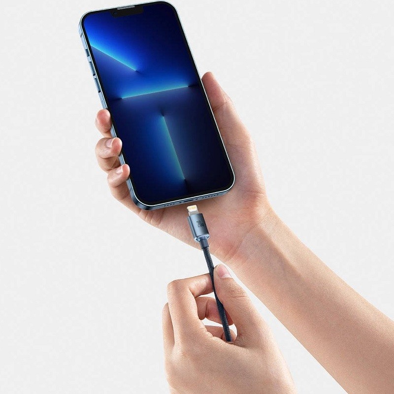 کابل 3 در 1 باسئوس مدل Baseus Flash Series Ⅱ One-for-three Fast Charging USB to M+L+C (1.2M 66W) توان 66 وات و طول 1.2 متر