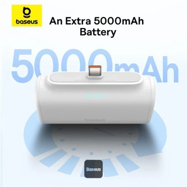 پاوربانک 20  وات باسئوس مدل Compact Fast Charging Type-C Edition ظرفیت 5000 میلی آمپر ساعت