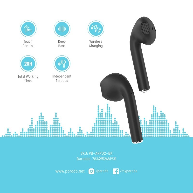 هدفون بلوتوثی پرودو مدل Earbuds 2 ENC