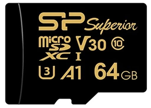 کارت حافظه میکرو اس دی  سیلیکون مدل Silicon Power MicroSD HC CL10 U3 Golden Series Superior UHS-I V30 A1 4K UHD W/0 100/80 ظرفیت 64 گیگابایت