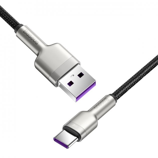 کابل تبدیل USB به USB-C باسئوس 66w مدل Baseus Cafule Metal Data Cable A-C 66W CAKF000 طول 1 متر
