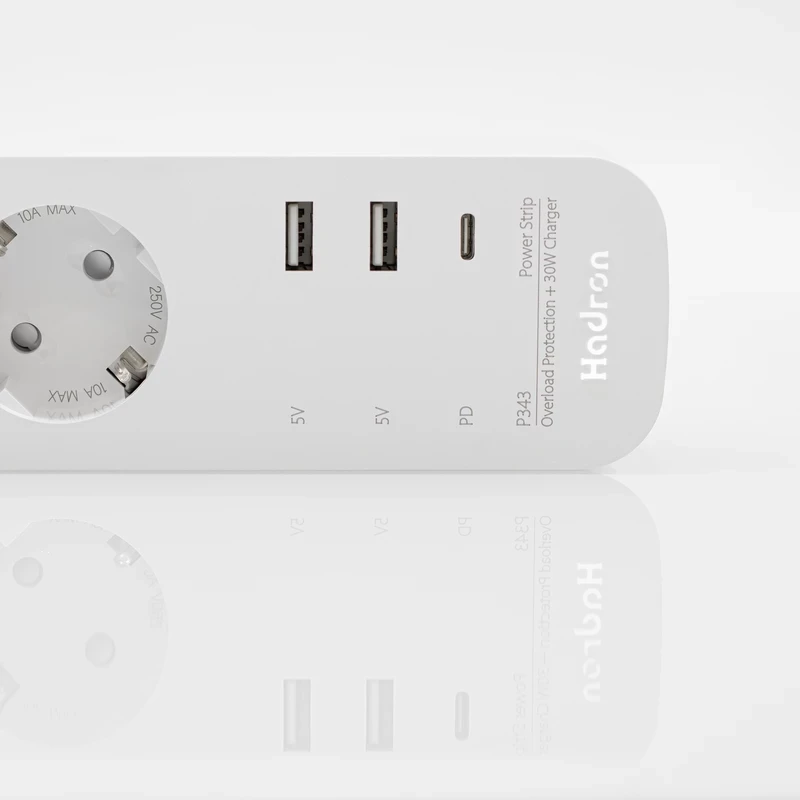 چندراهی برق (Power Strip) هادرون مدل P343 مجهز به شارژر 30 وات