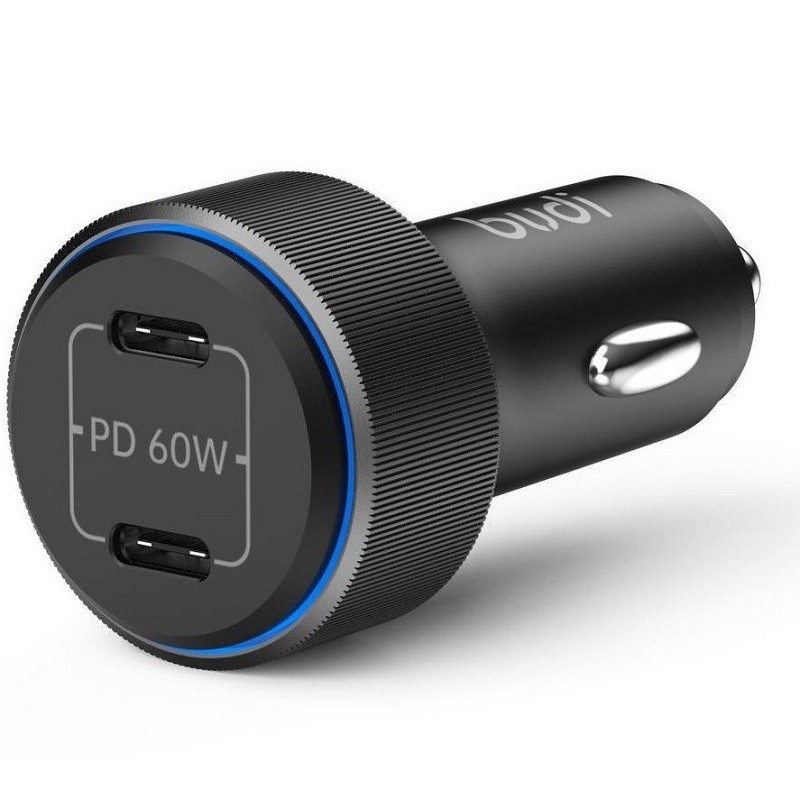 شارژر فندکی بودی مدل Budi CC632RB با خروجی USB-C و توان 60 وات