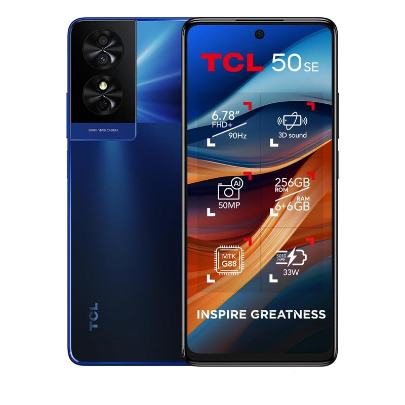 گوشی موبایل تی سی ال TCL 50SE دو سیم کارت ظرفیت 256 گیگابایت و رم 6 گیگابایت (به همراه 6 گیگابایت رم مجازی)