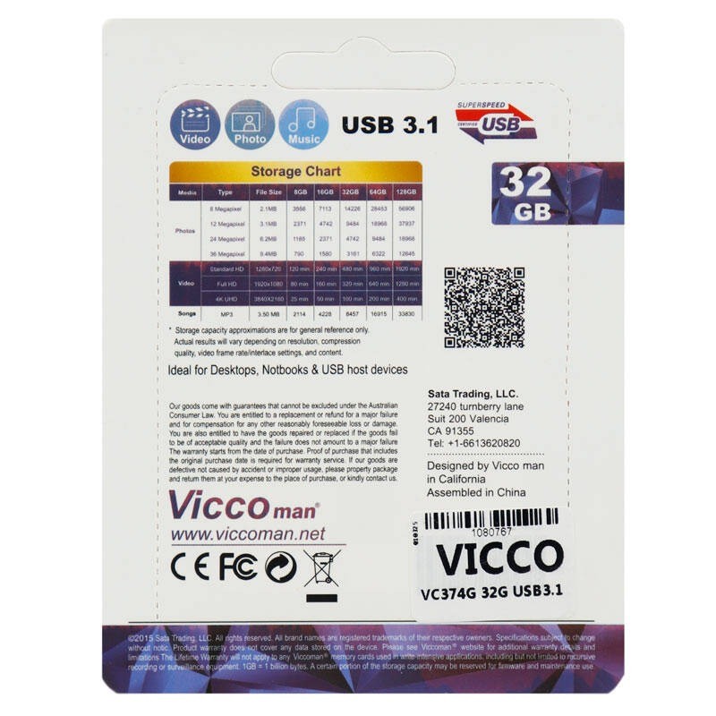 فلش مموری ویکو مدل Vico vc374 USB3G با ظرفیت 32 گیگابایت