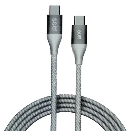 کابل شارژ کنفی USB-C به USB-C کیو سی وای مدل QCY DC22 توان 100 وات طول 1.2 متر