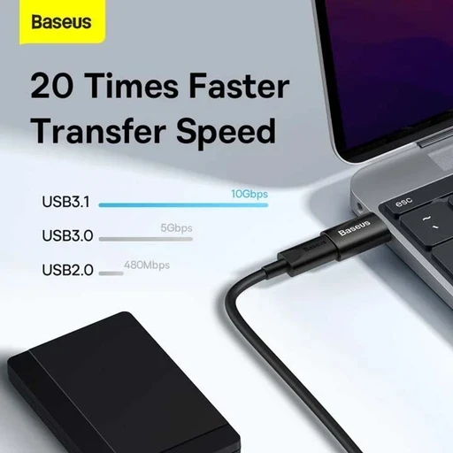 مبدل OTG تبدیل USB 3.1 به Type-C باسئوس مدل Baseus Ingenuity Series Mini OTG Adaptor USB 3.1 to Type-C