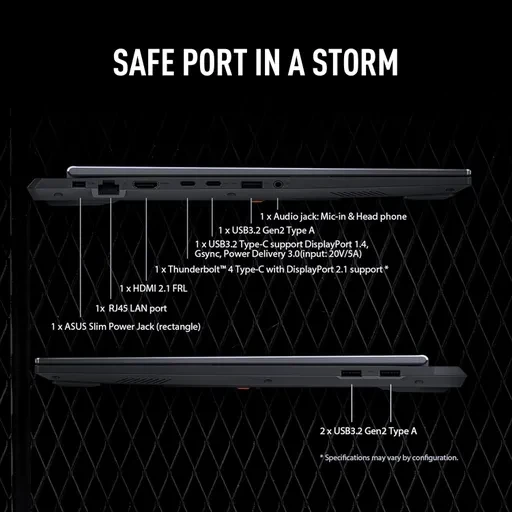 لپ تاپ 16 اینچی ایسوس مدل TUF Gaming F16 FX608JHR RV001W i7 14650HX 16GB 1TB SSD 8GB RTX5050 WUXGA Win