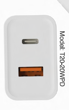 شارژر دیواری دو پورت تاندرا T20-20WPD 20W