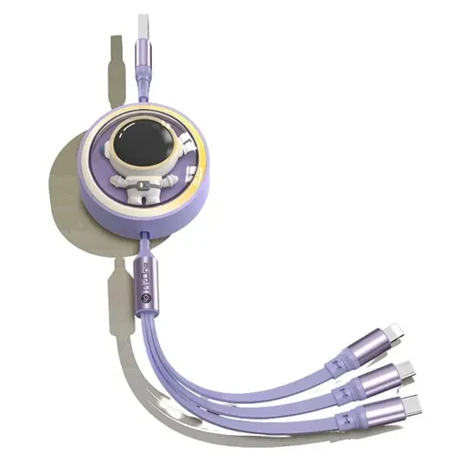 کابل تبدیل USB به USB-C / microUSB / لایتنینگ پرووان مدل ProOne SKY Series PCC128R توان 100 وات طول 1.2 متر