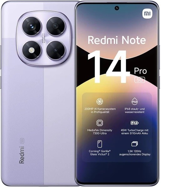 گوشی موبايل شیائومی مدل Redmi Note 14 Pro 5G دو سیم کارت ظرفیت 512 گیگابایت رم 12 گیگابایت