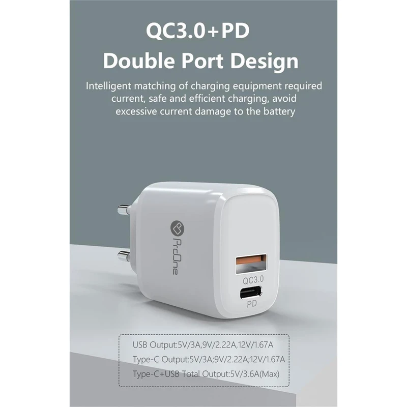 شارژر دیواری پرووان مدل PWC575 توان 20 وات