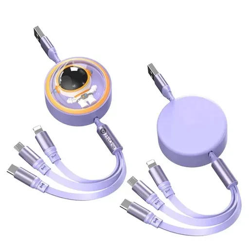 کابل تبدیل USB به USB-C / microUSB / لایتنینگ پرووان مدل ProOne SKY Series PCC128R توان 100 وات طول 1.2 متر