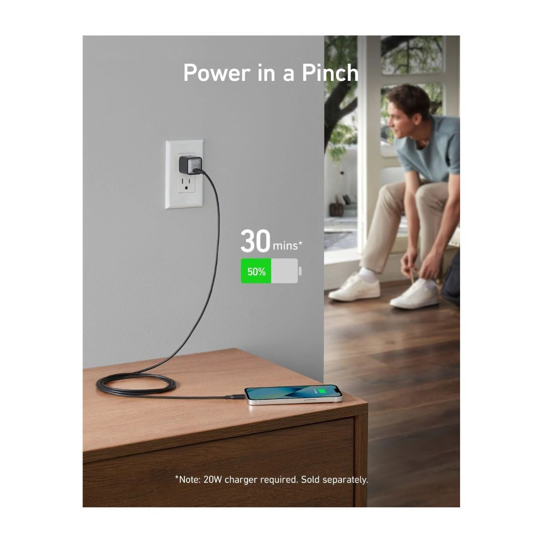 کابل تبدیل USB-C به لایتنینگ انکر Anker PowerLine III A8833 طول 1.8 متر