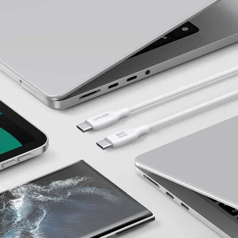 کابل شارژ USB-C به USB-C انکر مدل ANKER Bio-Based A80F1 طول 0.9 متر