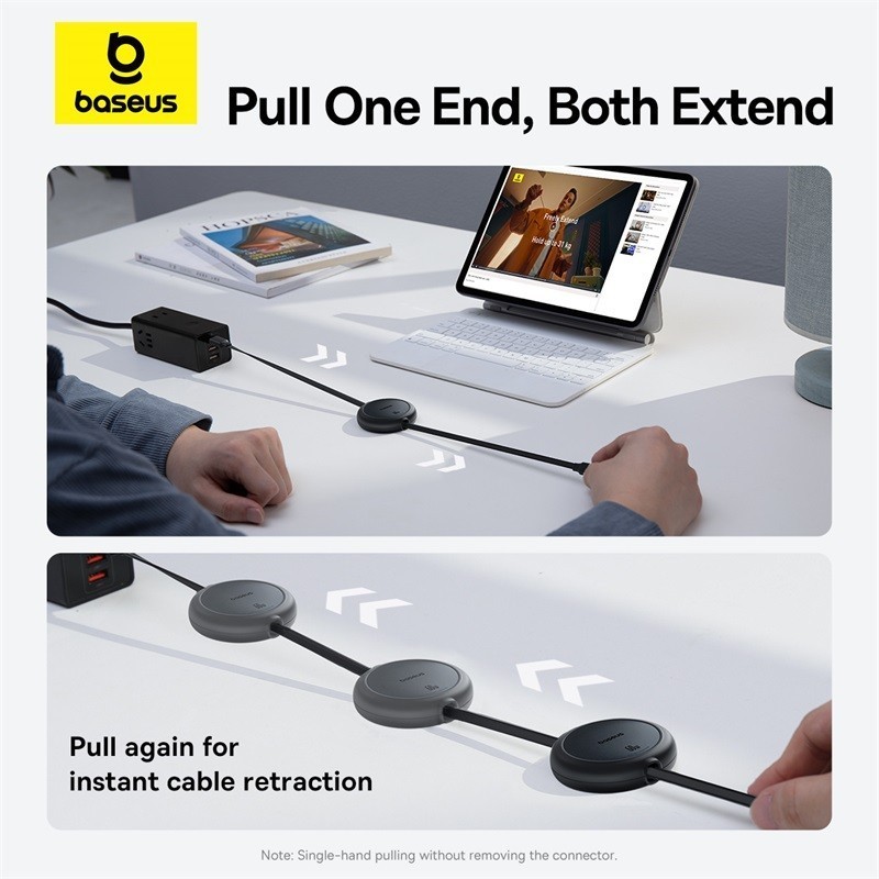 کابل تبدیل USB-C به USB-C بیسوس مدل Free2Pull Mini 60W طول 1 متر